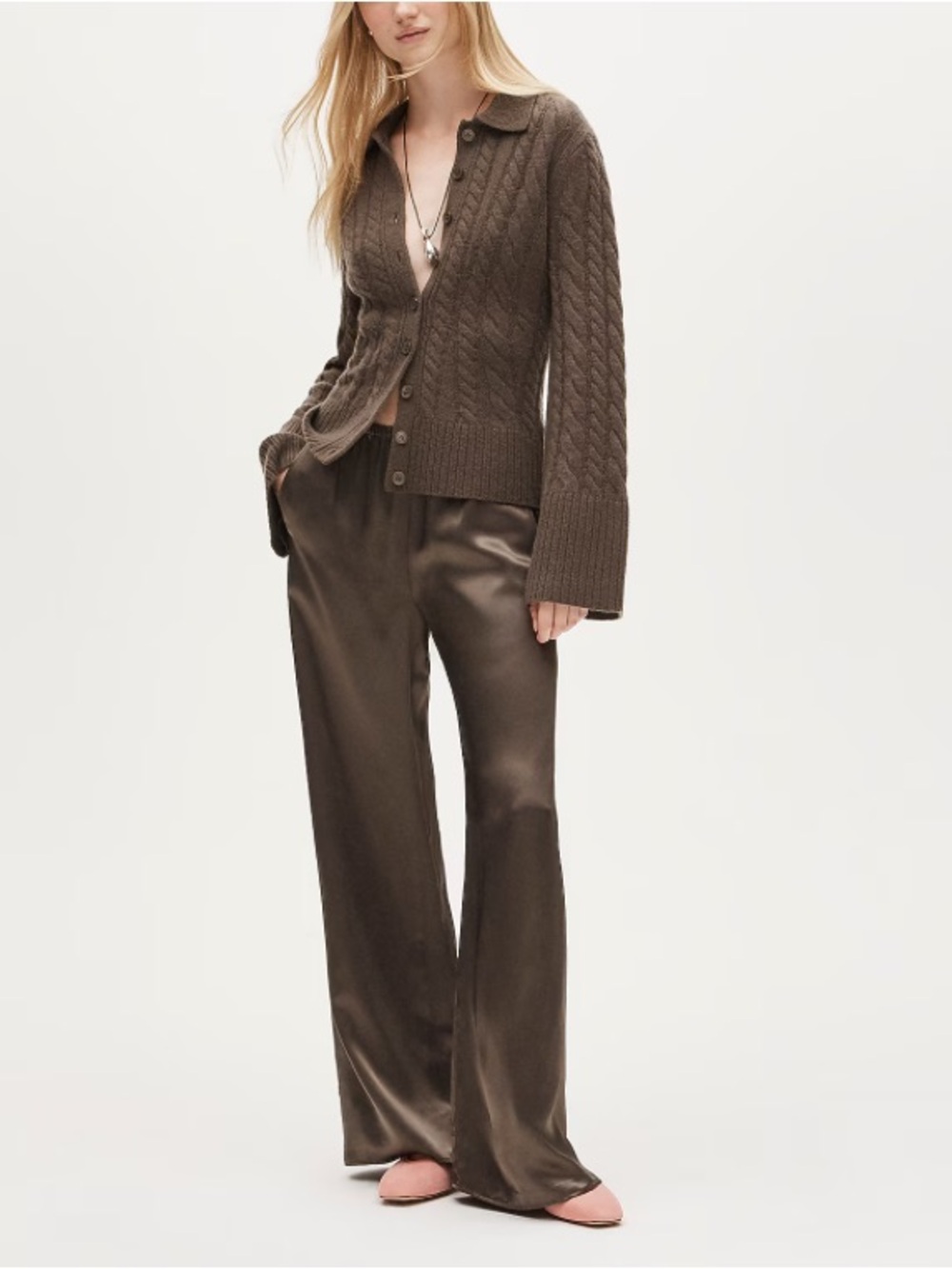 J crew smoky wood Petite Cosmo pant in luster charmeuse
Item CN715